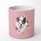 Carolines Treasures CK4260CDL 10 oz Black &#x26; White Frenchie Pink Flowers Decorative Soy Candle